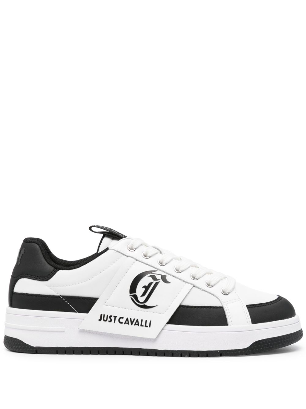 Just Cavalli logo-print leather sneakers - White von Just Cavalli