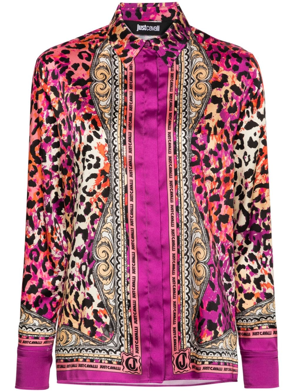 Just Cavalli logo-print long-sleeve shirt - Pink von Just Cavalli