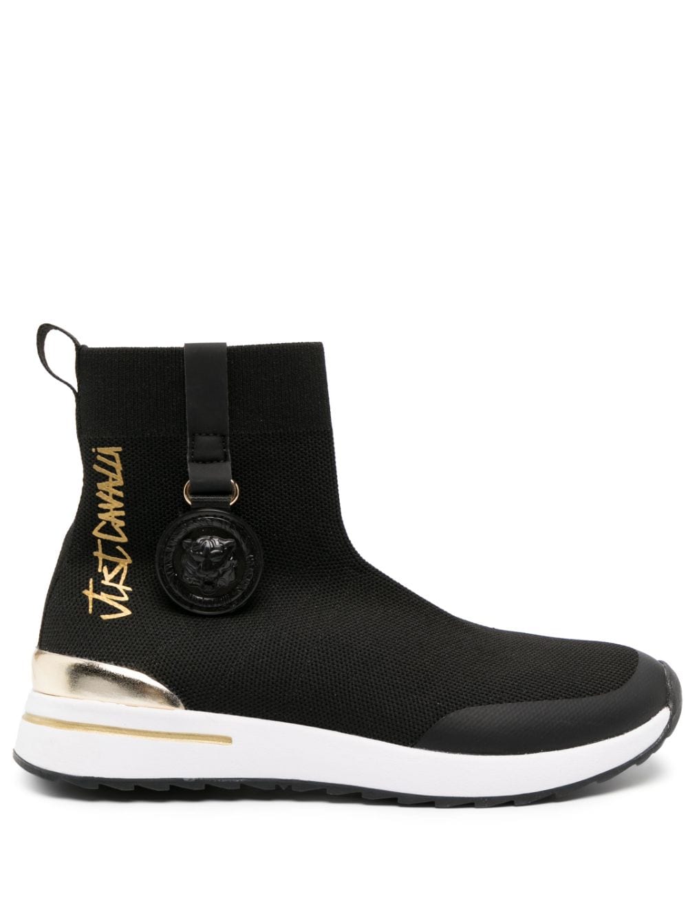 Just Cavalli logo-print sock-ankle sneakers - Black von Just Cavalli