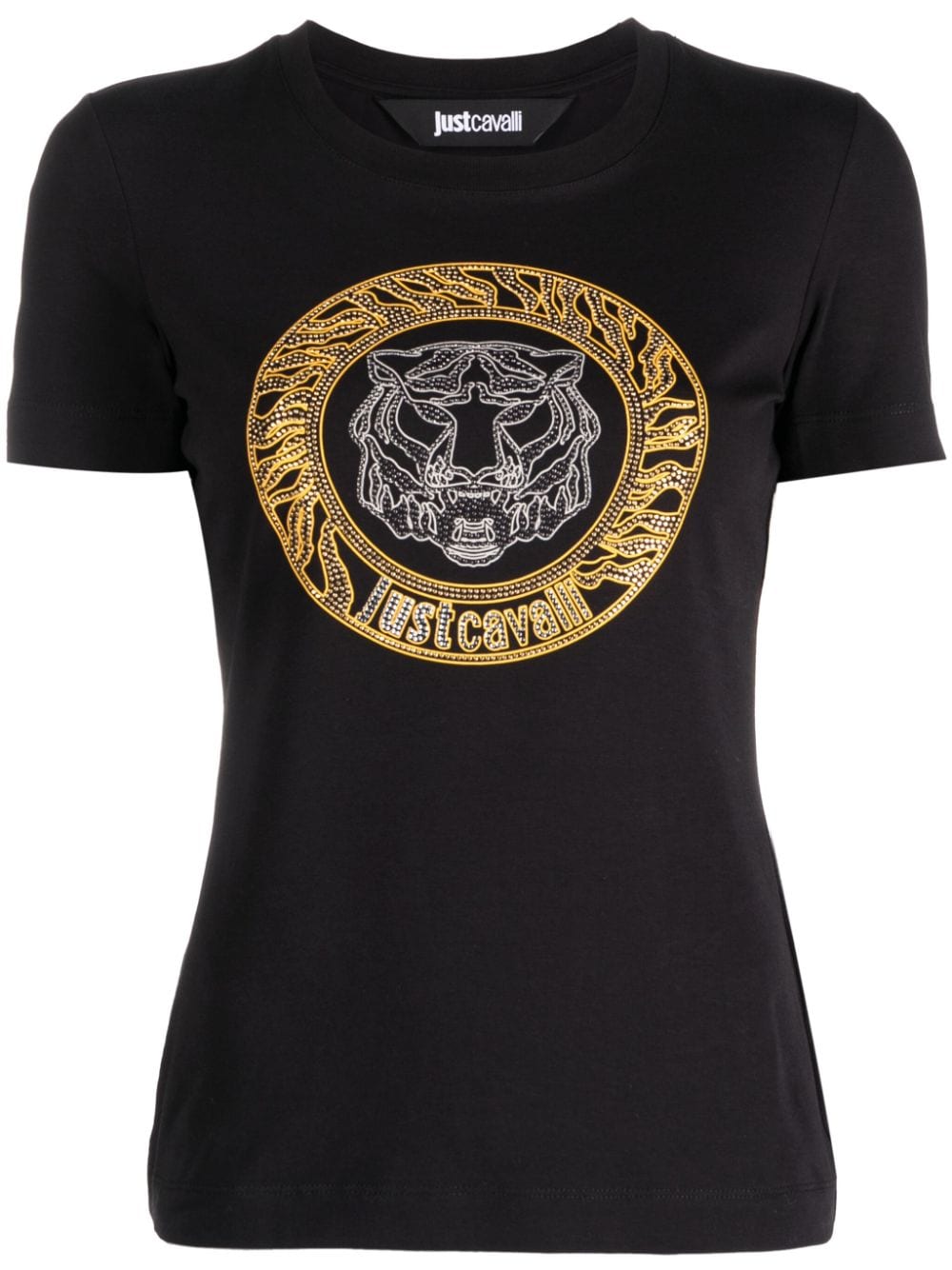 Just Cavalli logo-print stud-embellished T-shirt - Black von Just Cavalli