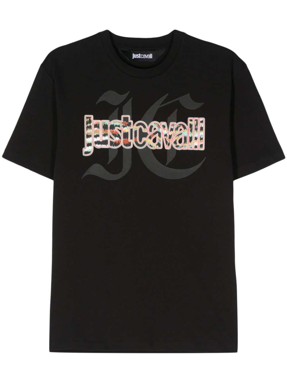 Just Cavalli logo-stamp cotton T-shirt - Black von Just Cavalli