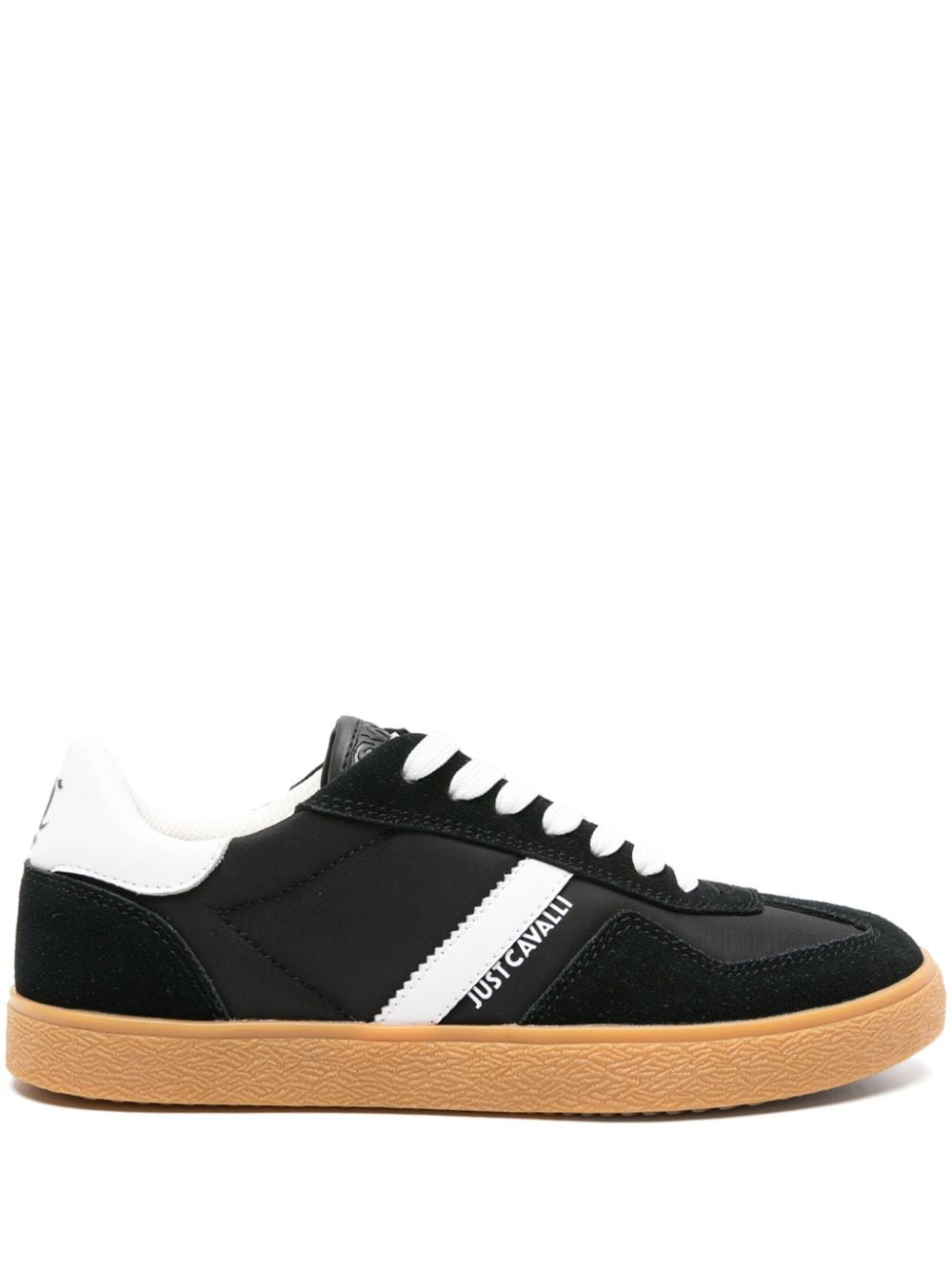 Just Cavalli panelled leather lace-up sneakers - Black von Just Cavalli