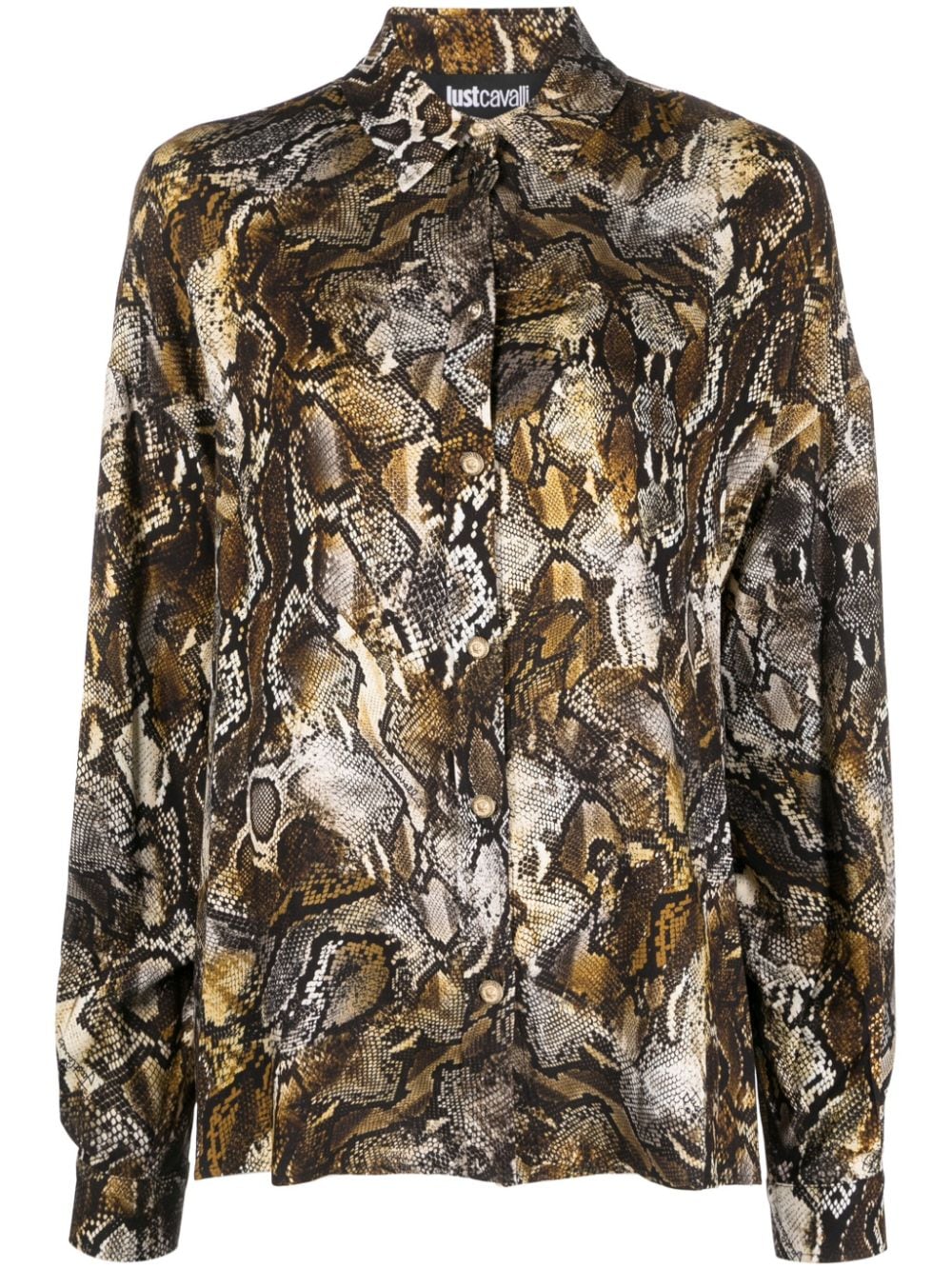 Just Cavalli python-print long-sleeves shirt - Neutrals von Just Cavalli