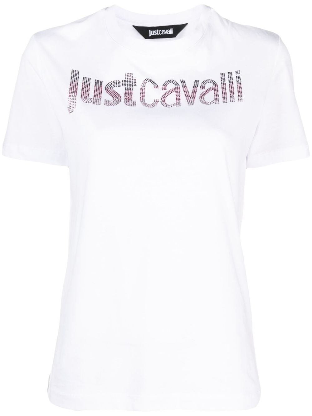 Just Cavalli rhinestone-embellished cotton T-shirt - White von Just Cavalli