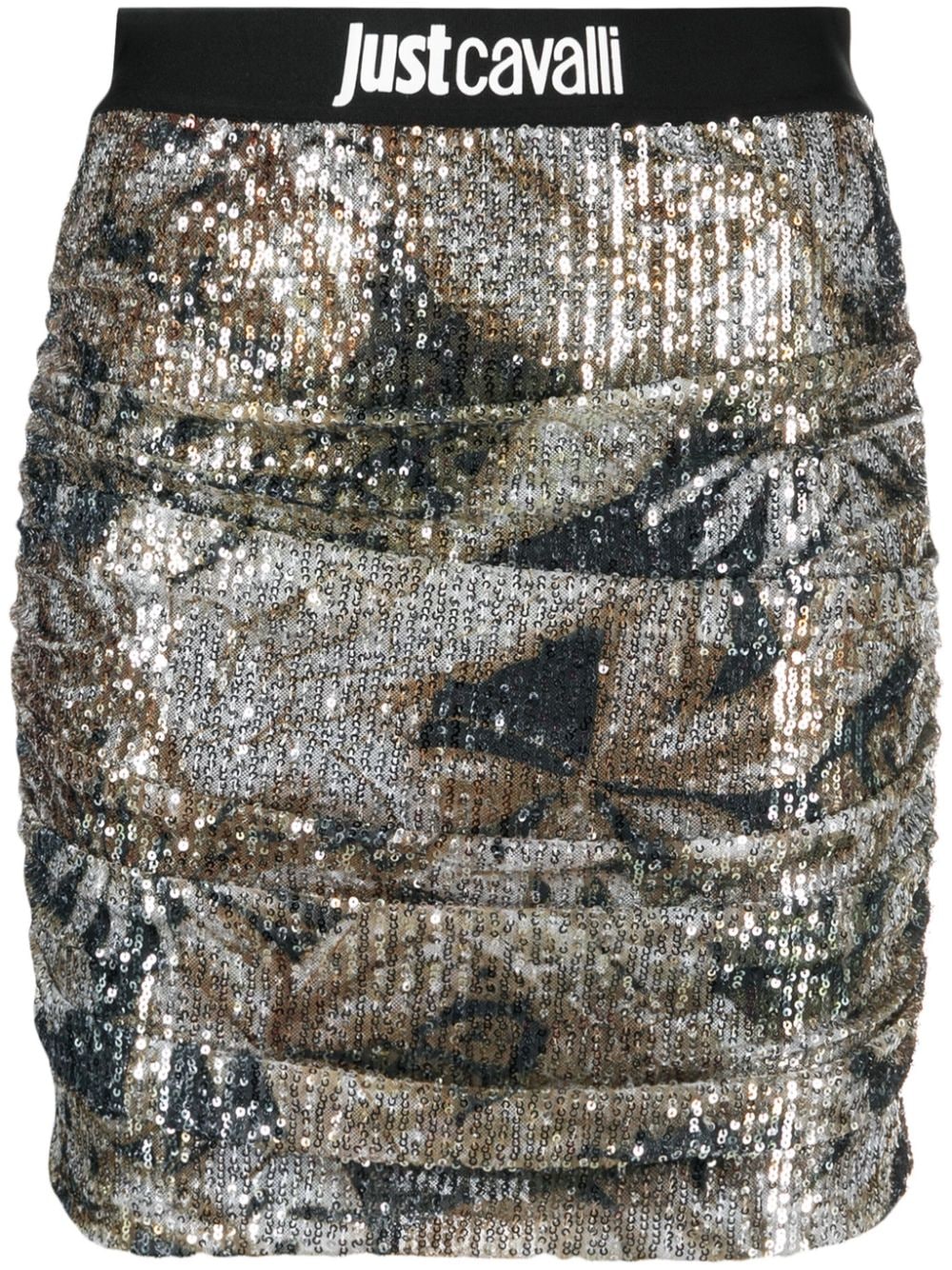 Just Cavalli sequined ruched skirt - Silver von Just Cavalli