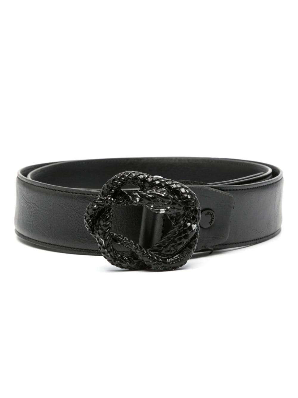 Just Cavalli snake-buckle leather belt - Black von Just Cavalli