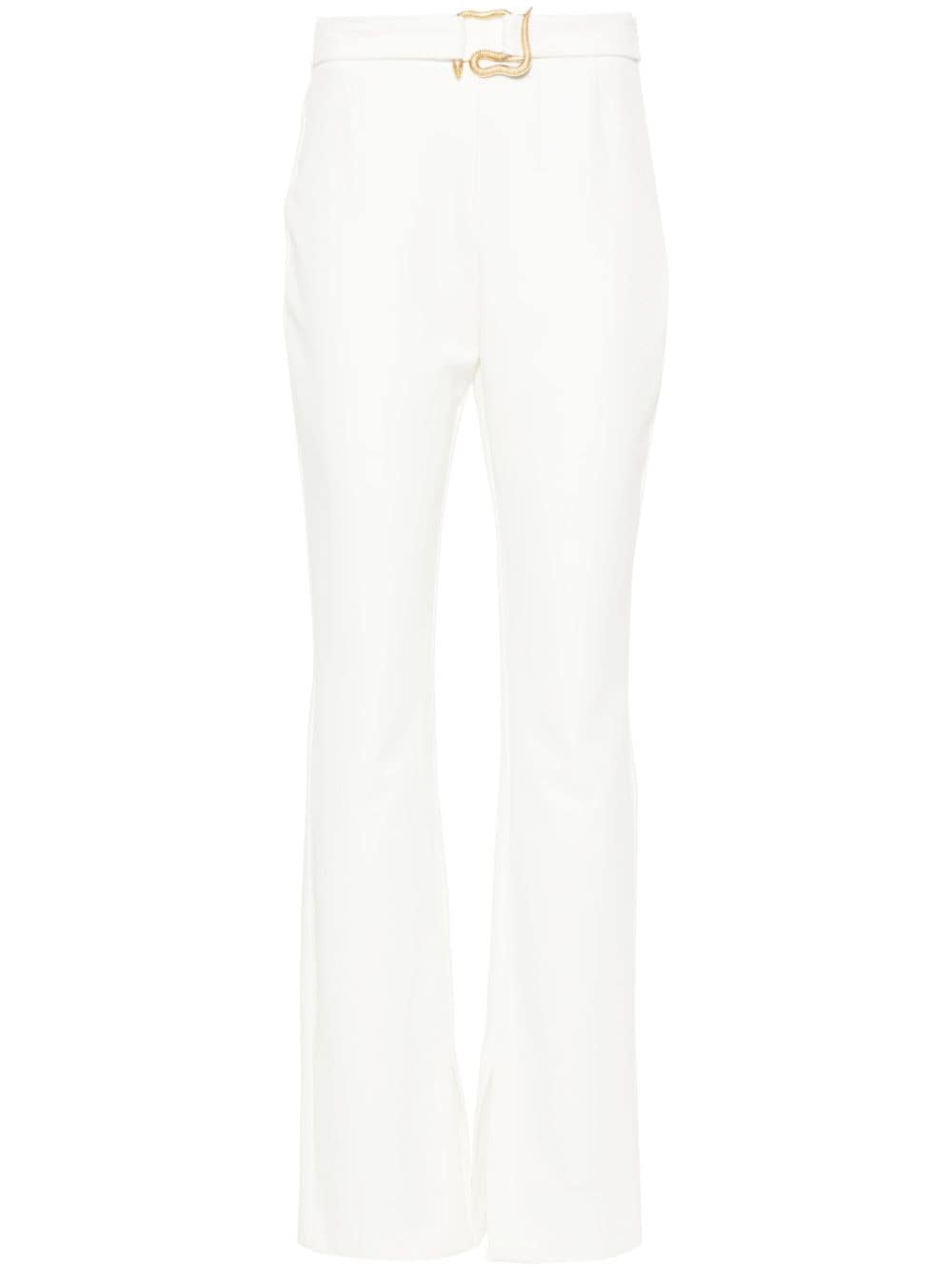 Just Cavalli snake-buckle straight trousers - White von Just Cavalli