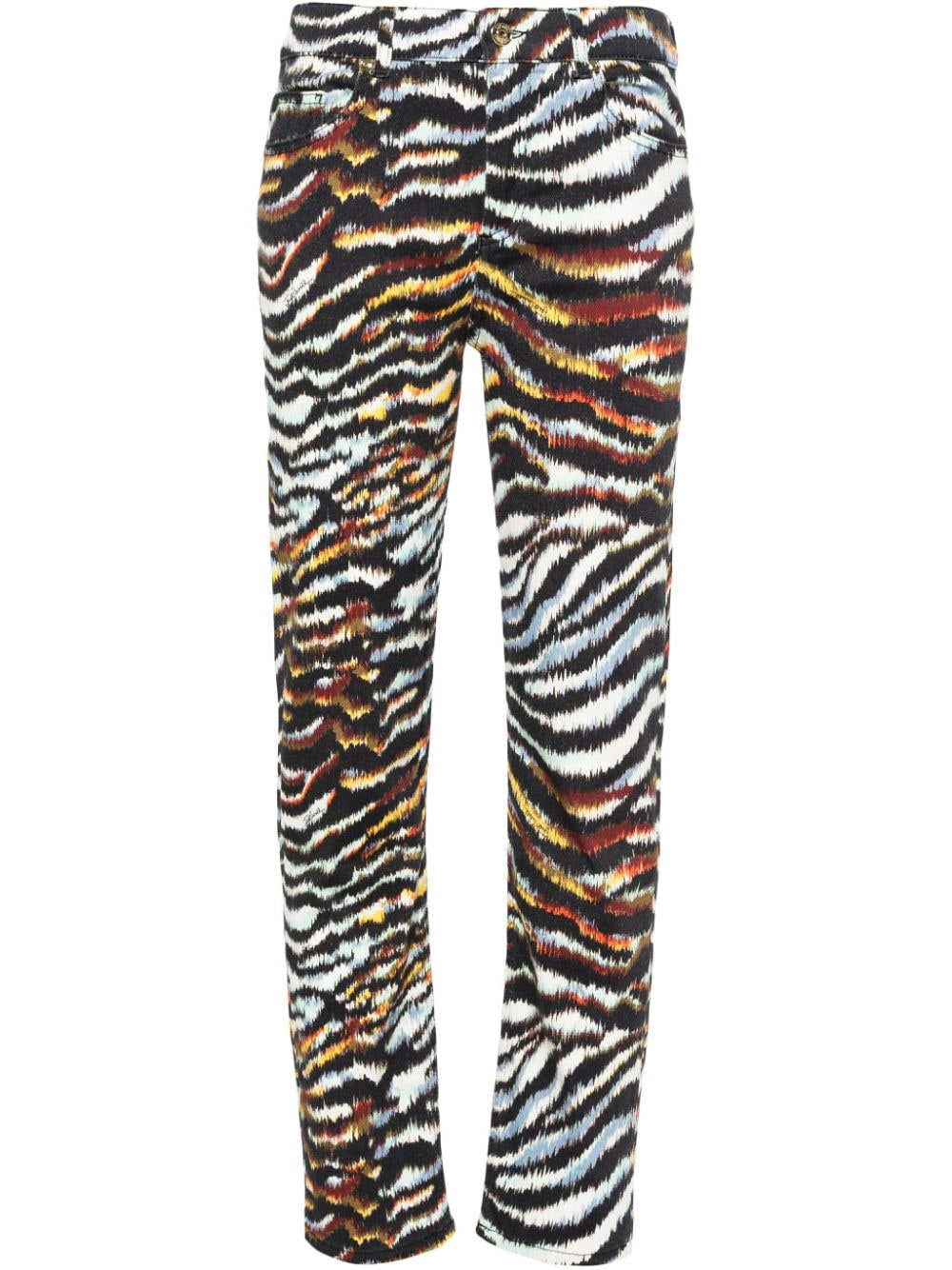 Just Cavalli tiger-striped straight jeans - Black von Just Cavalli