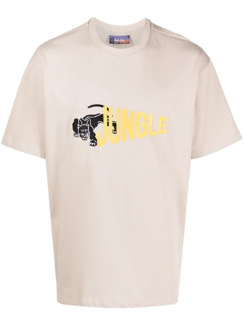 Just Don slogan-embroidered T-shirt - Neutrals von Just Don