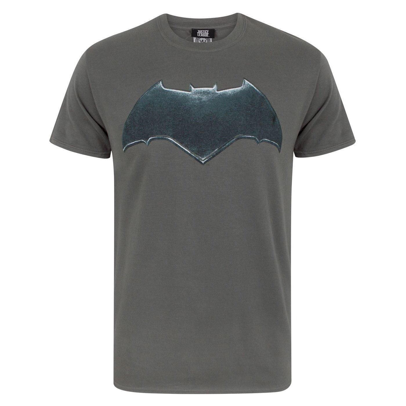 Batman Logo Tshirt Herren Charcoal Black S von Justice League