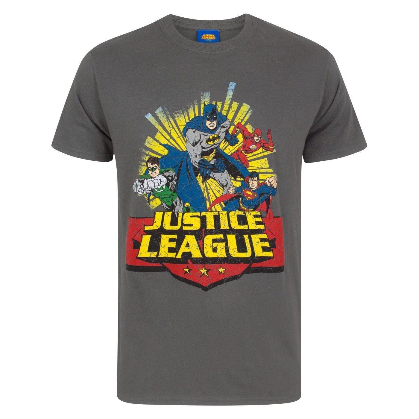 Comic Tshirt Herren Charcoal Black L von Justice League