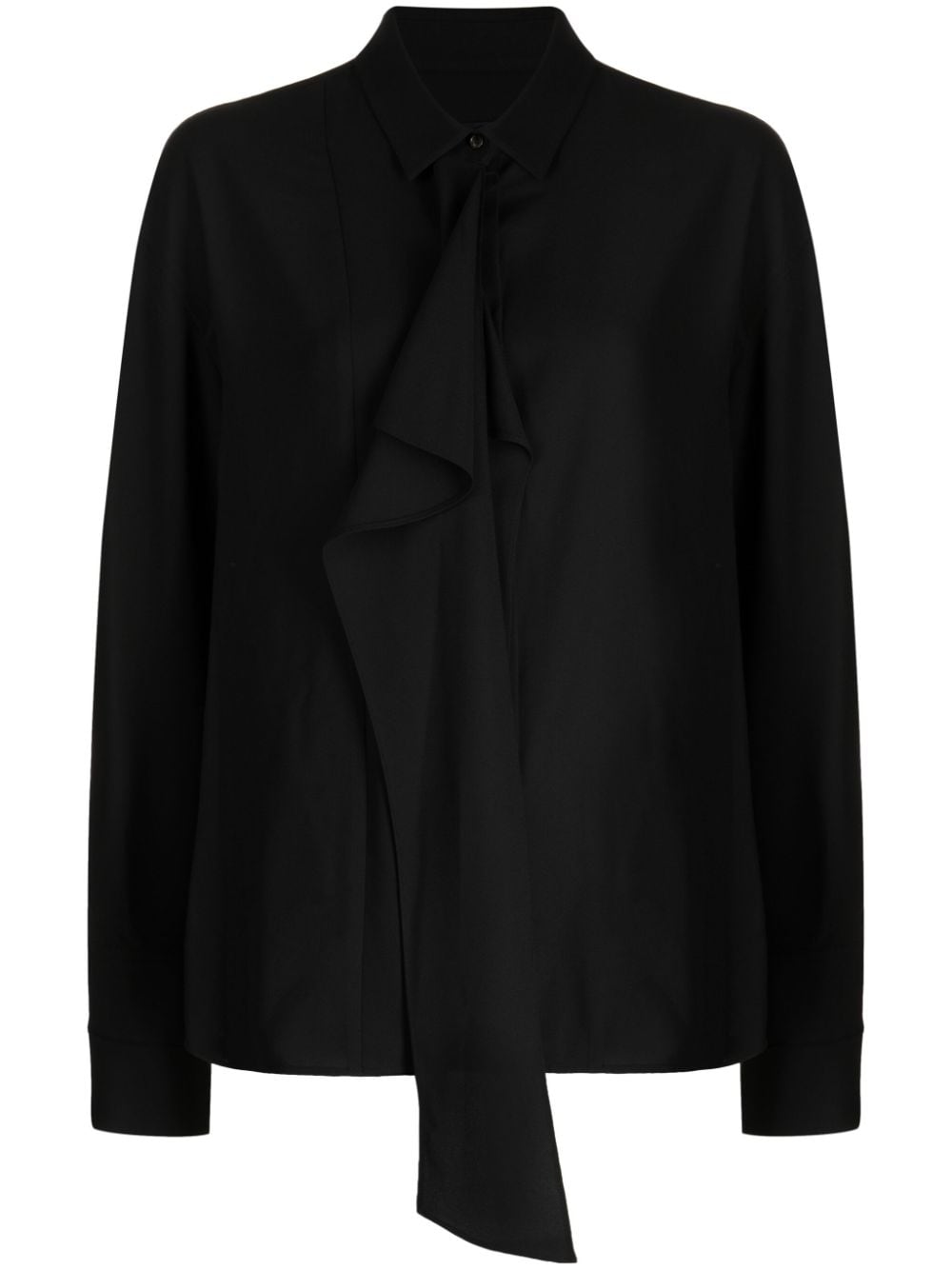 Juun.J draped-detail long-sleeve shirt - Black von Juun.J