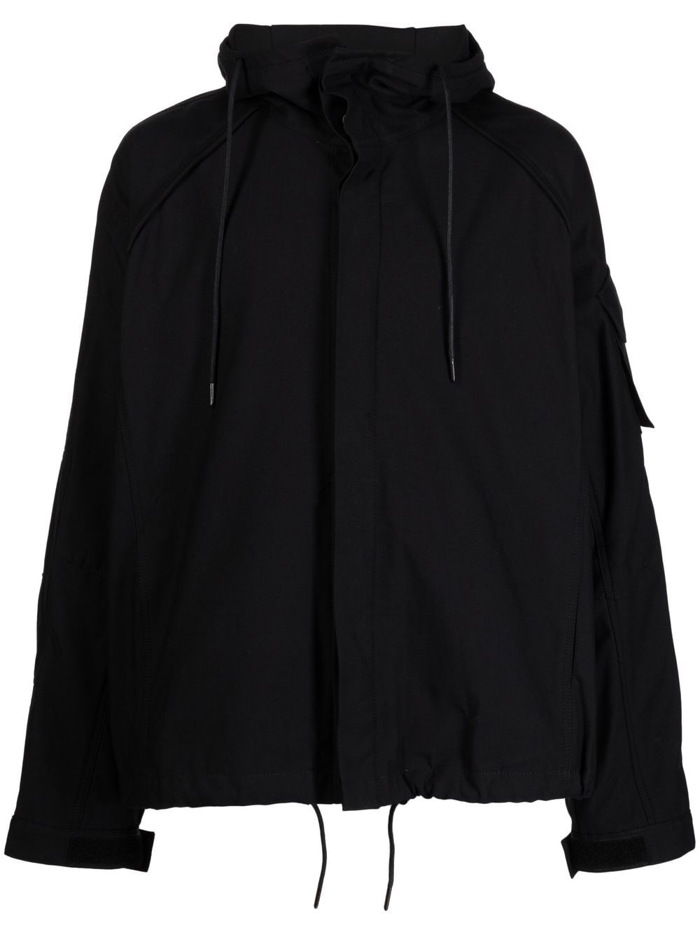 Juun.J drawstring hood shirt jacket - Black von Juun.J