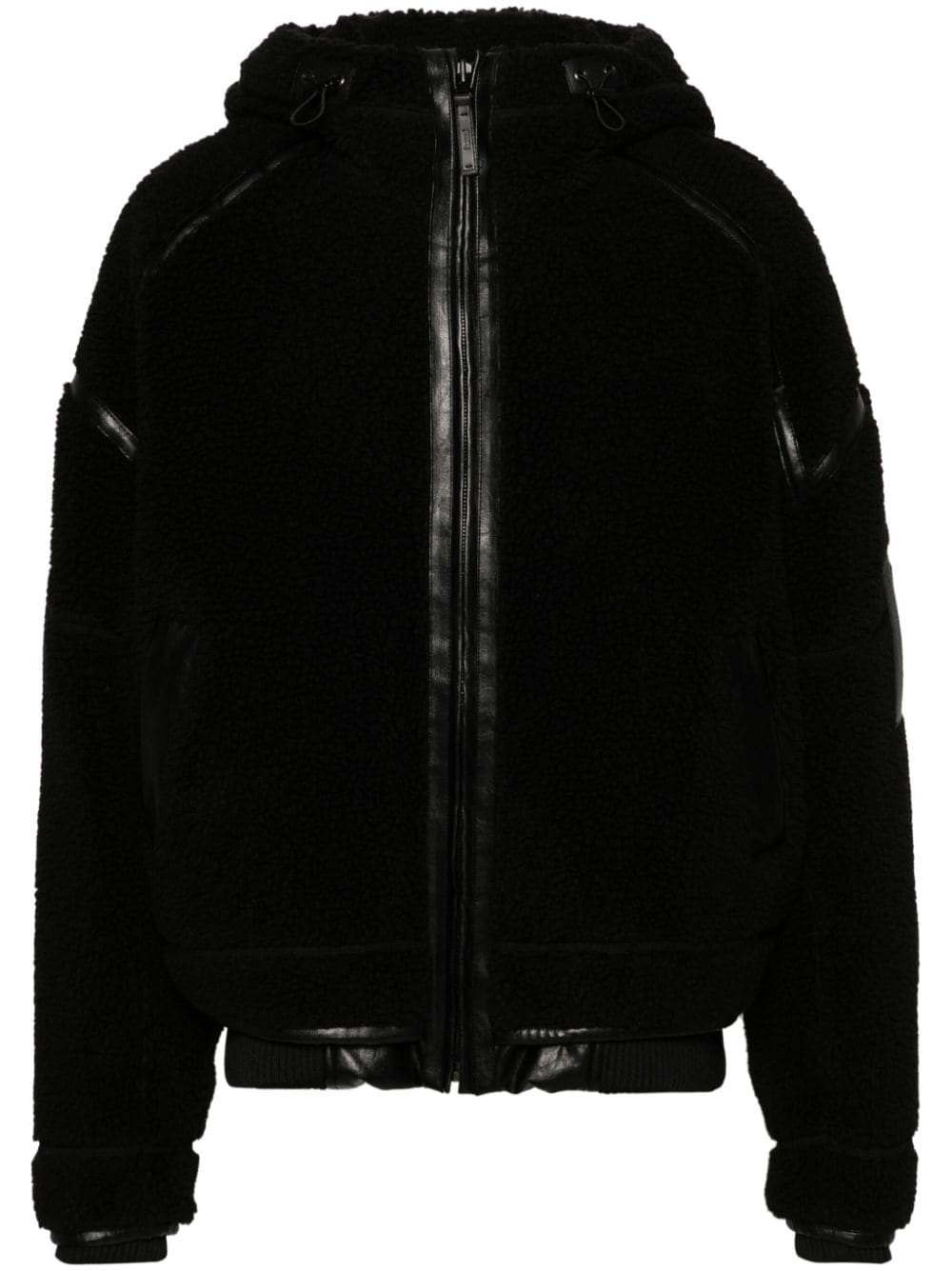 Juun.J faux-shearling hooded jacket - Black von Juun.J