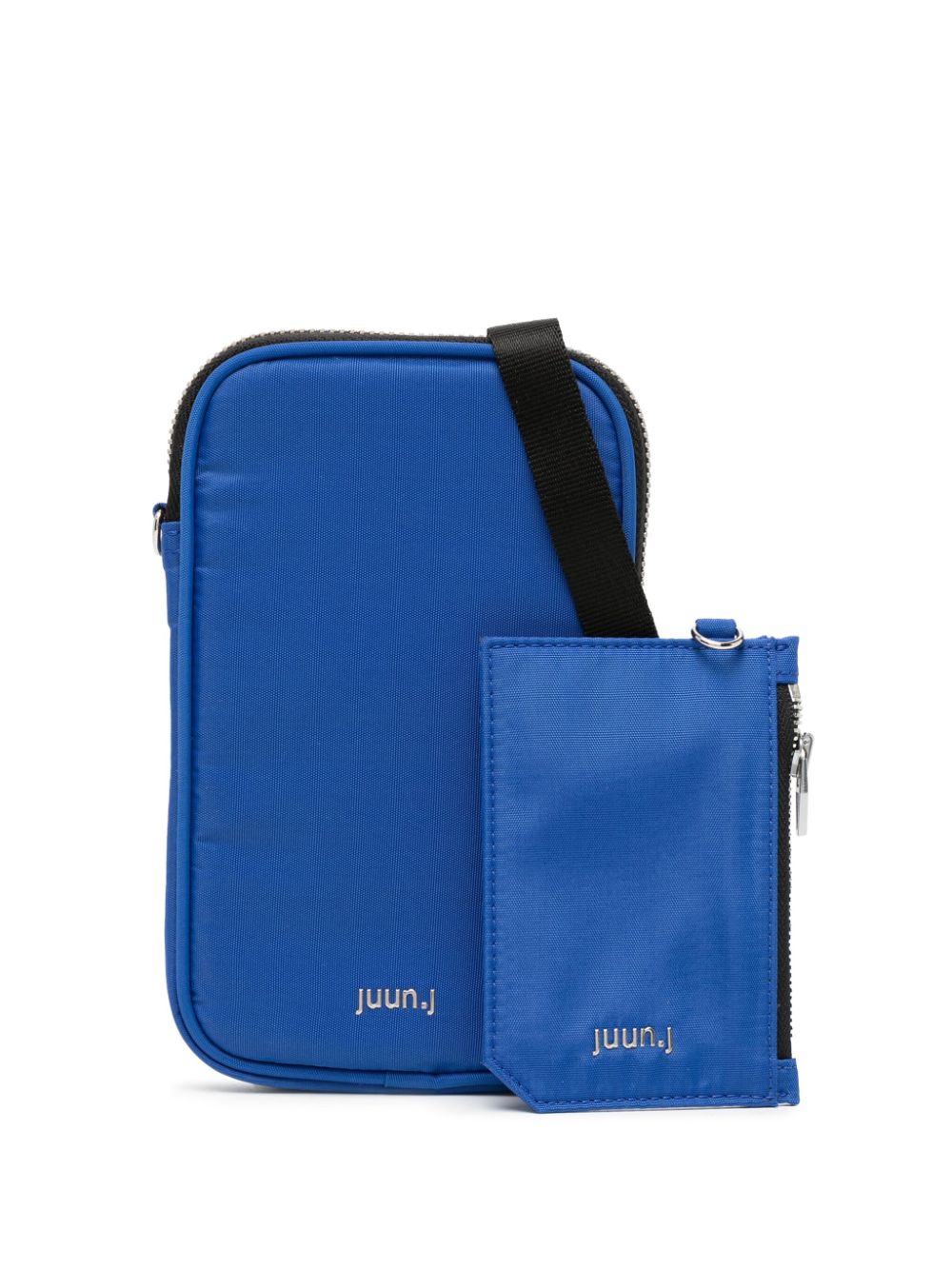 Juun.J logo-plaque zip-up mini bag - Blue von Juun.J