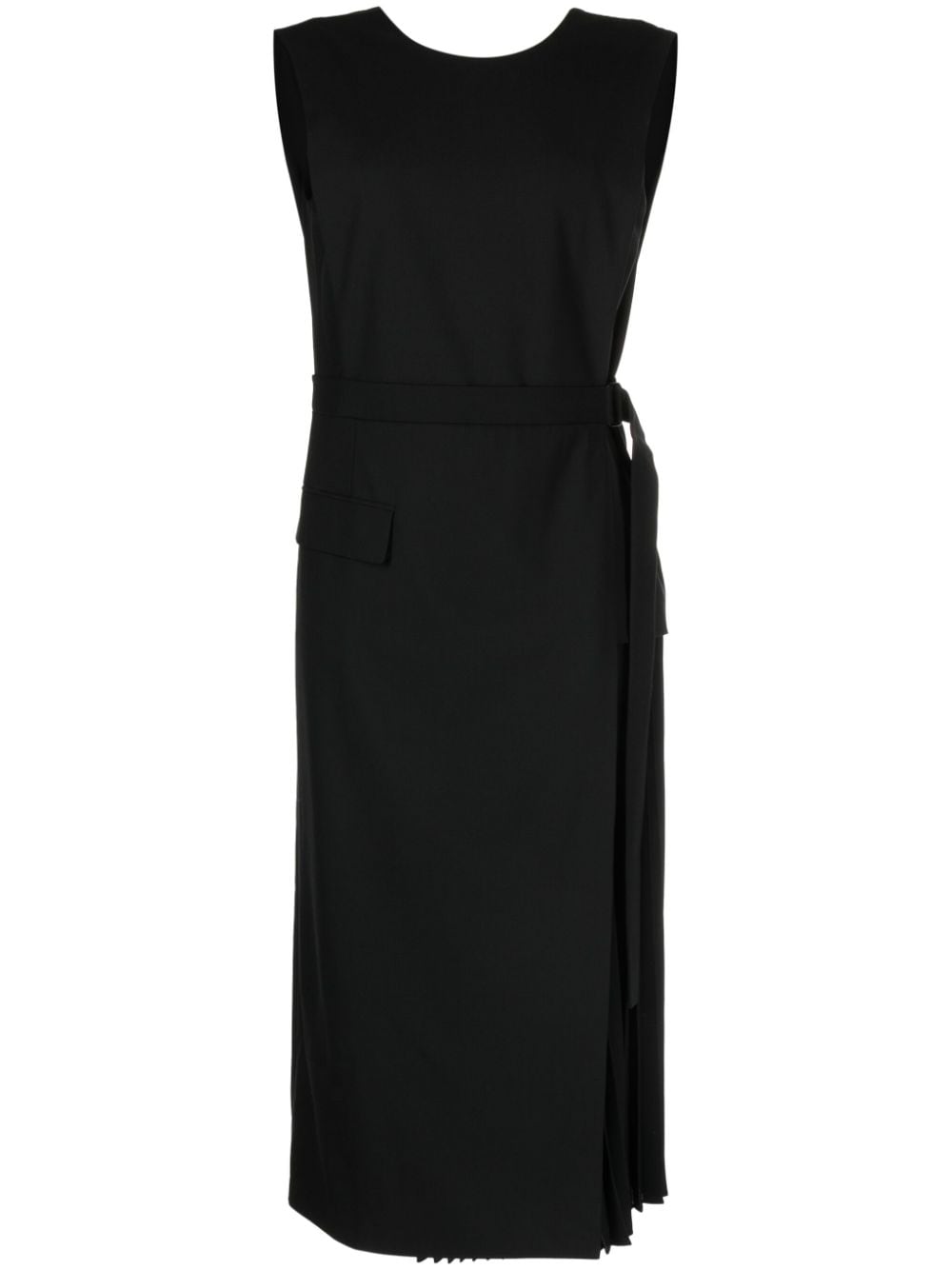 Juun.J sleeveless tied-waist midi dress - Black von Juun.J