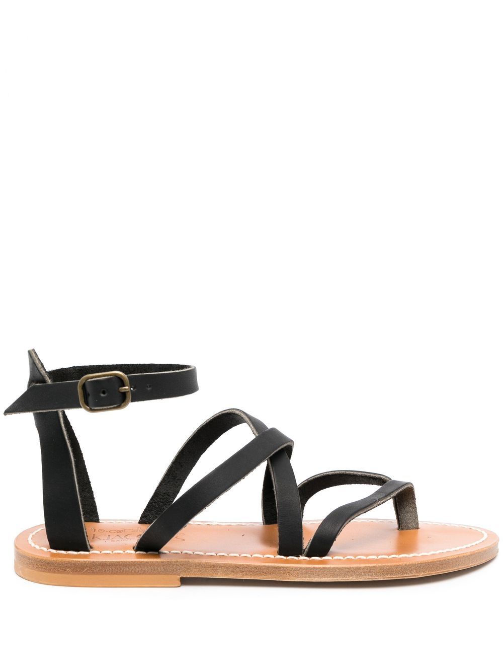 K. Jacques strappy flat leather sandals - Black von K. Jacques