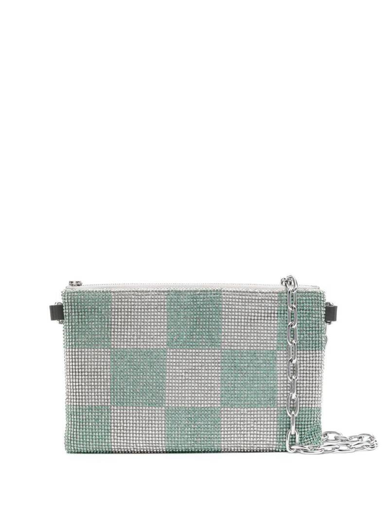 Kara Eritnite Check crystal cross-body bag - Green von Kara