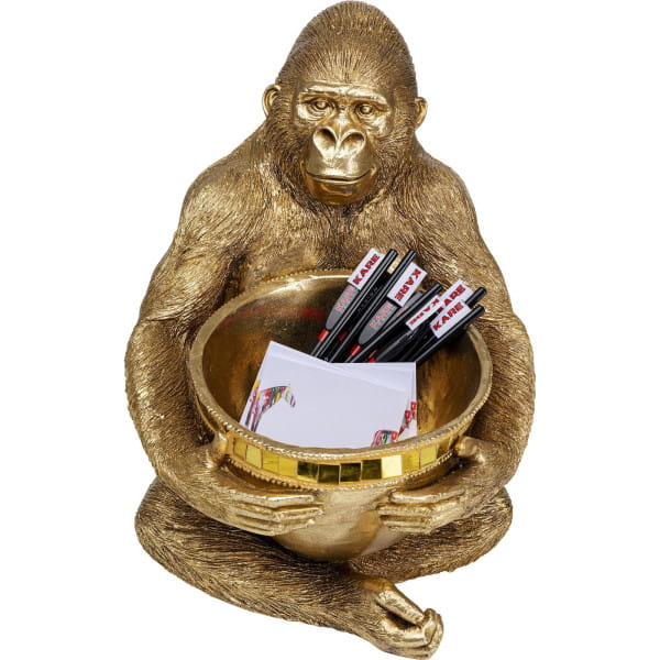 Deko Figur Gorilla Holding Bowl gold von KARE DESIGN