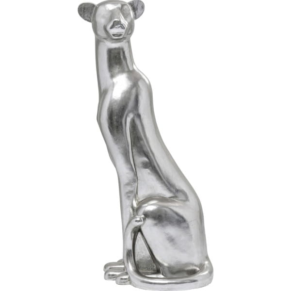 Deko Figur Sitting Leopard silber 150 von KARE DESIGN