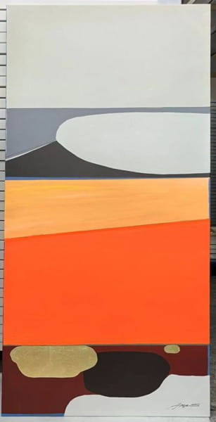 Gerahmtes Bild Abstract Shapes orange 73x143 von KARE DESIGN