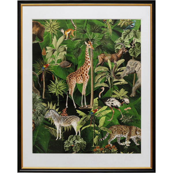 Gerahmtes Bild Animals in Jungle 80x100 von KARE DESIGN