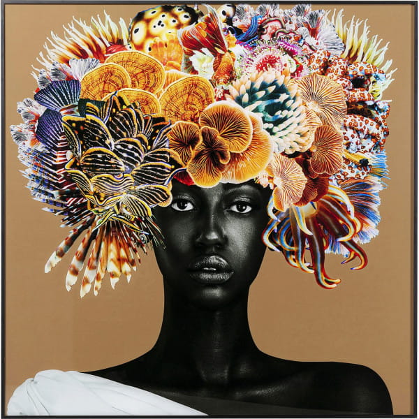 Gerahmtes Bild Flower Hair 120x120 von KARE DESIGN