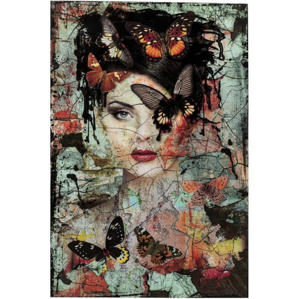 Glasbild Lady Butterfly 100x150 von KARE DESIGN