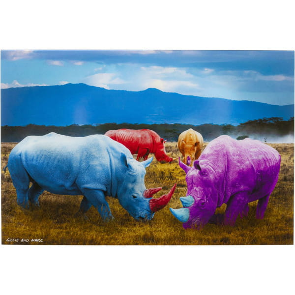 Glasbild Rhino Colore 120x80 von KARE DESIGN