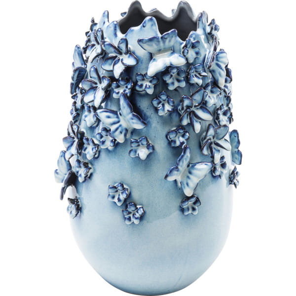 Vase Butterflies Lightblue 35cm von KARE DESIGN