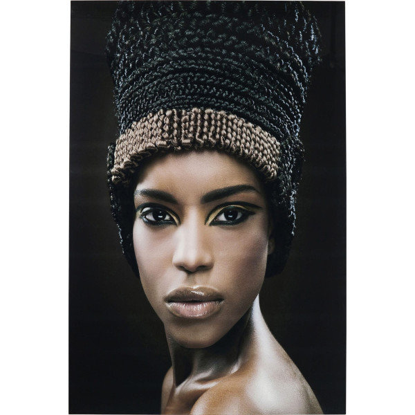 Bild Glas Royal Headdress Face 150x100cm von KARE DESIGN
