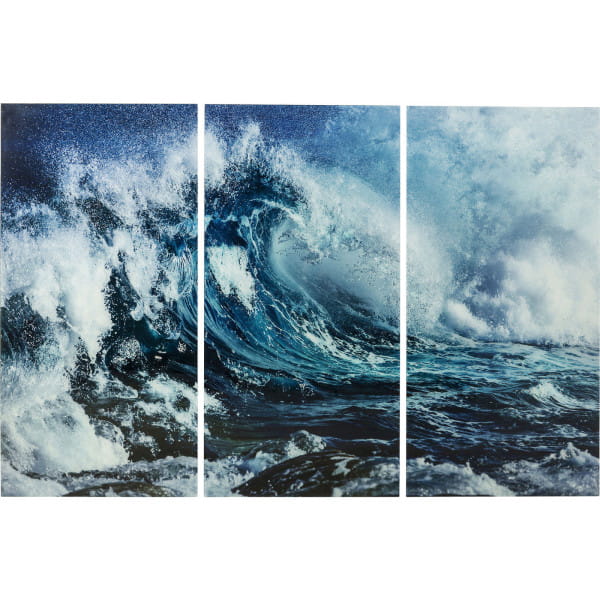 Bild Glas Triptychon Wave 160x240cm (3/Set) von KARE DESIGN