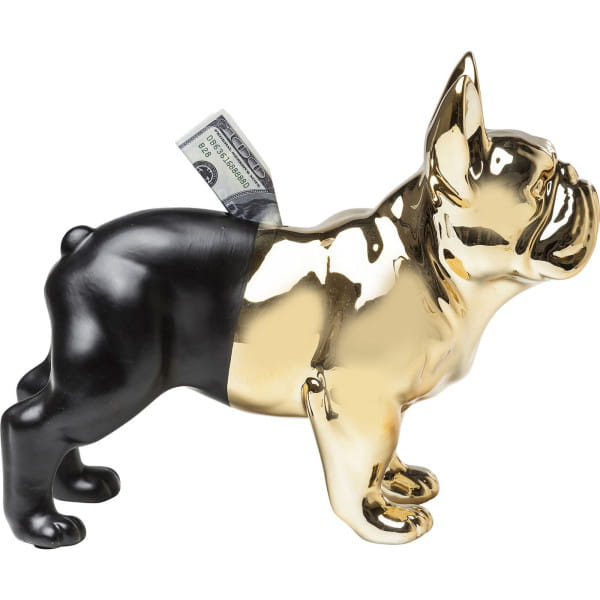 Spardose Bulldog Gold-Schwarz von KARE DESIGN