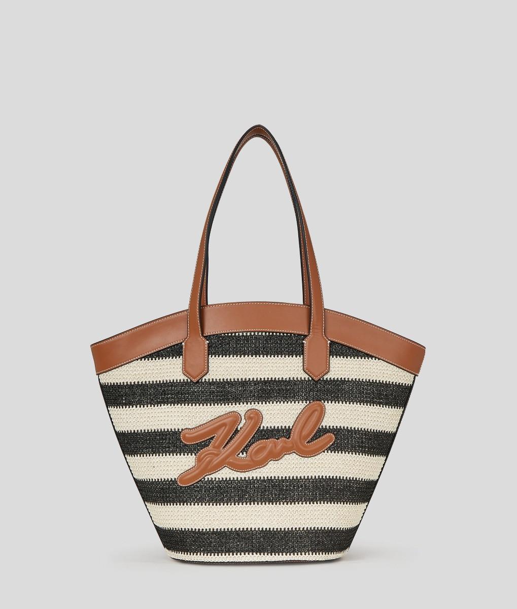 K/signature Tulip Md Tote Raffia Damen Multicolor ONE SIZE von KARL LAGERFELD