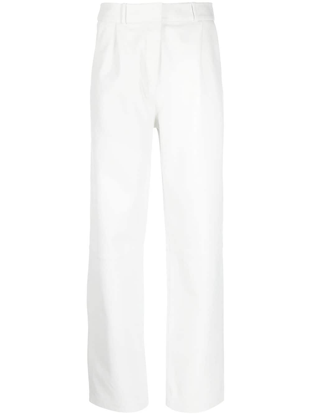 KASSL Editions pleated straight-leg leather trousers - White von KASSL Editions