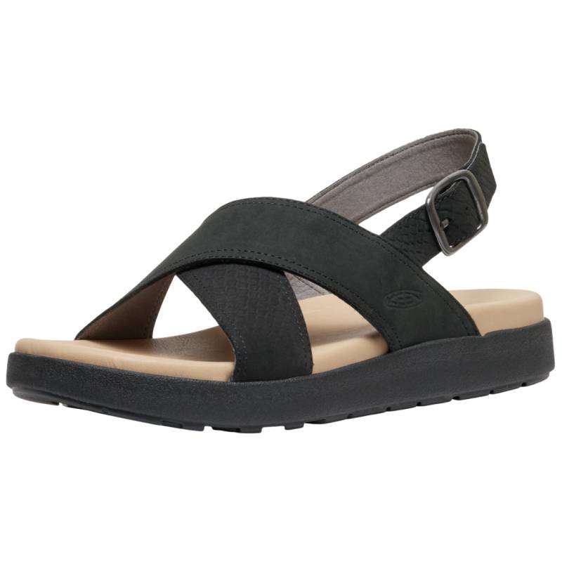 KEEN Damen Freizeitsandalen W Elle Luxe Cross Strap, Schwarz, aus Leder von KEEN