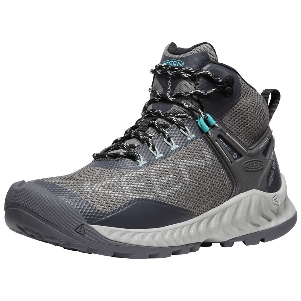 KEEN Damen Wander-/Trekkingschuhe halbhoch W Nxis Evo Mid WP, Grau, aus atmungsaktivem Mesh von KEEN