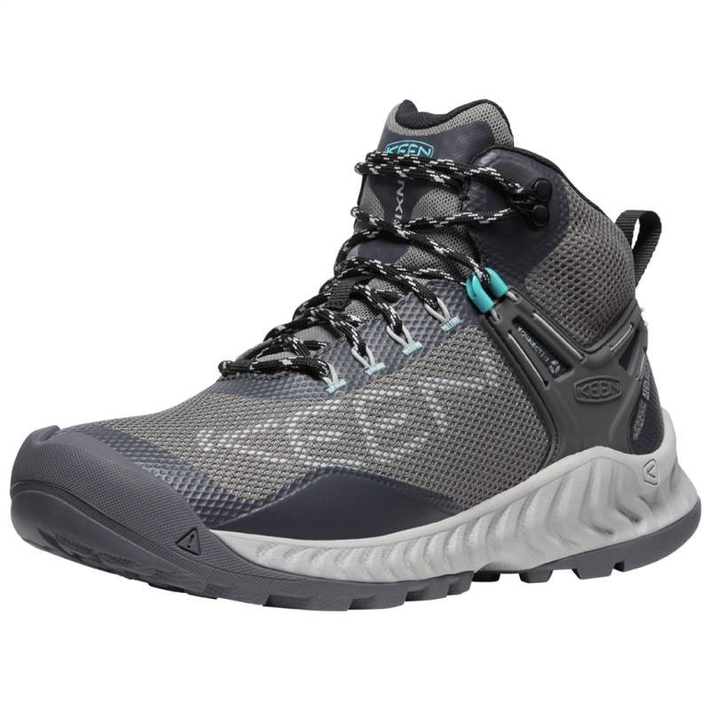 KEEN Damen Wander-/Trekkingschuhe halbhoch W Nxis Evo Mid WP, Grau, aus atmungsaktivem Mesh von KEEN