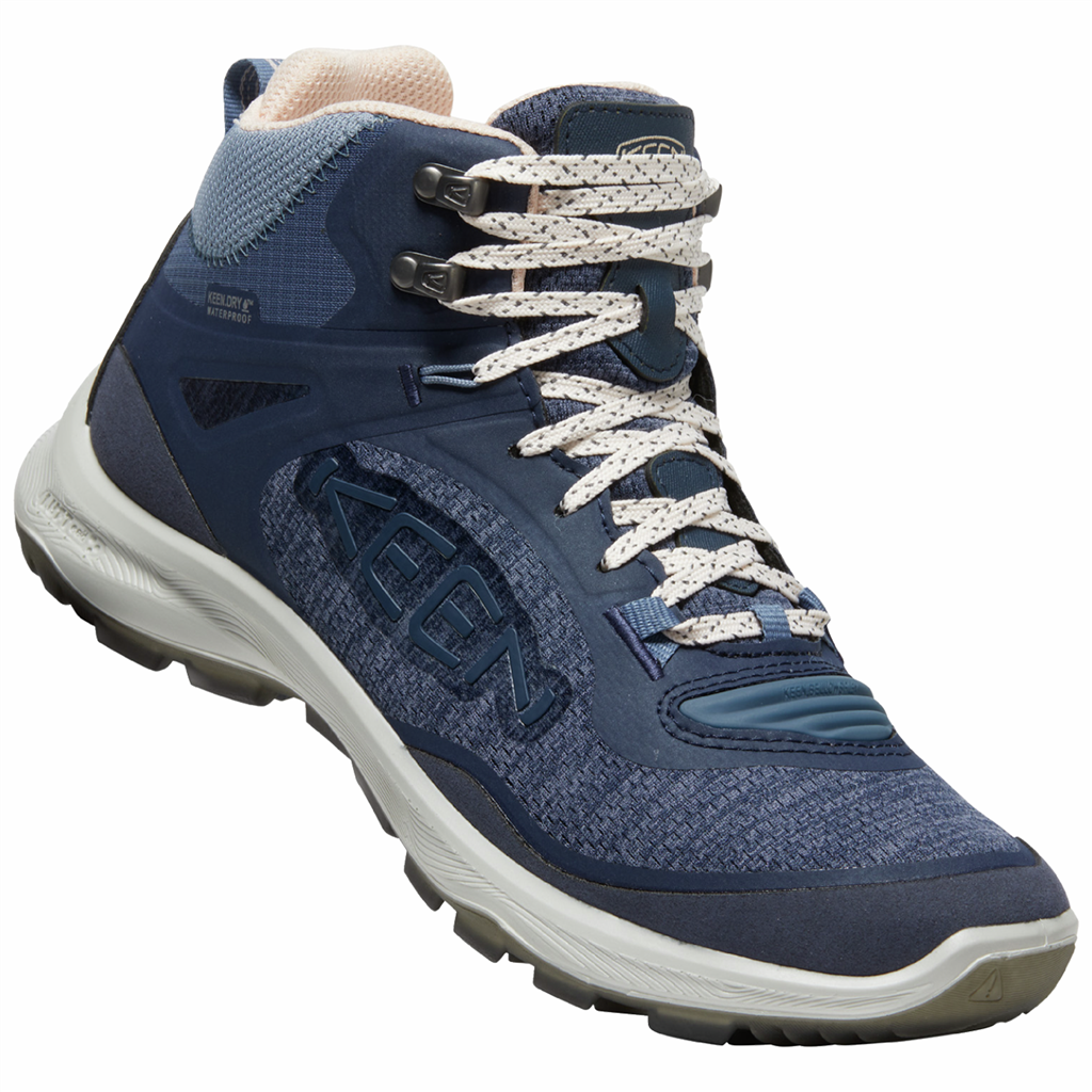 KEEN Damen Wander-/Trekkingschuhe halbhoch W Terradora Flex Mid WP, Blau, aus atmungsaktivem Mesh von KEEN