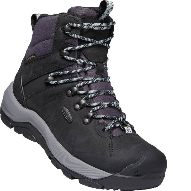 KEEN Damen Winterschuhe W Revel IV Mid Polar, Schwarz, aus wasserdichtem Leder von KEEN