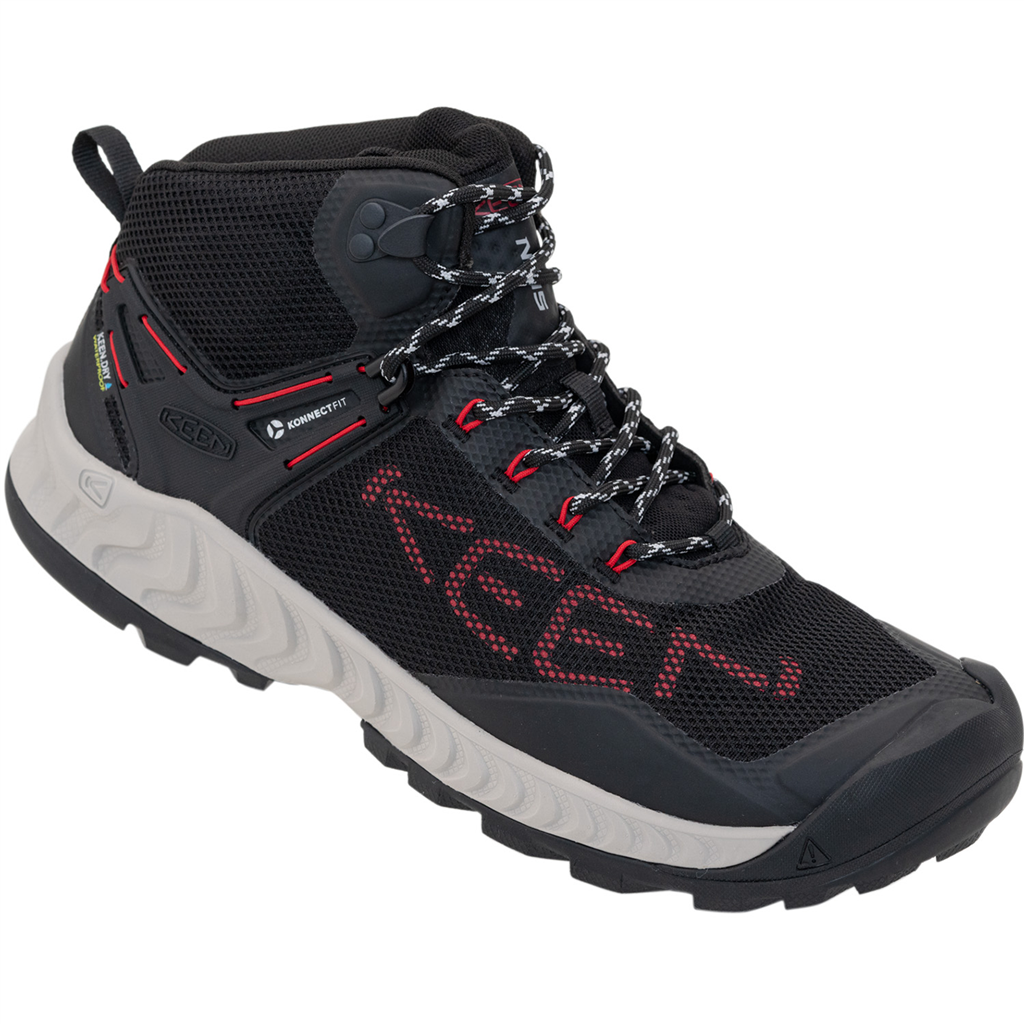 KEEN Herren Wander-/Trekkingschuhe halbhoch M Nxis Evo Mid WP, Schwarz, aus atmungsaktivem Mesh von KEEN