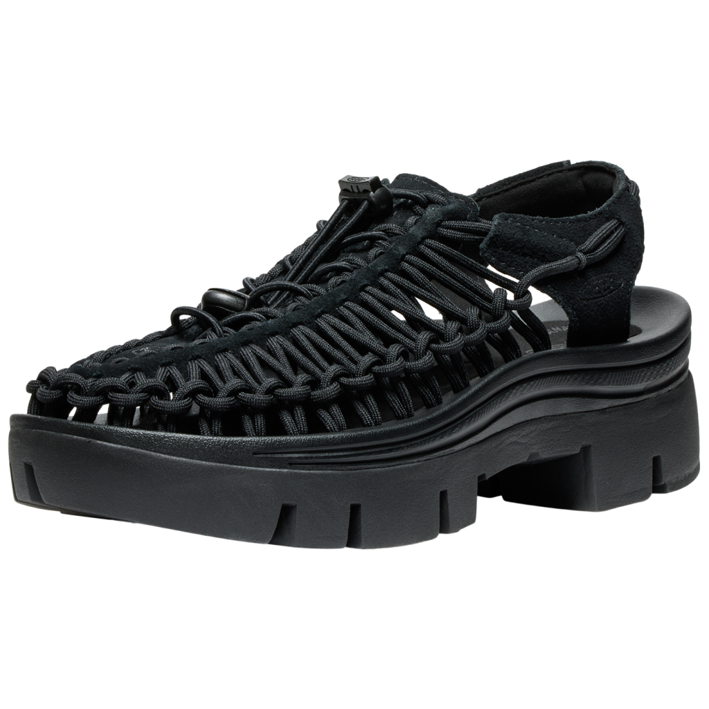 KEEN Unisex Freizeitsandalen A Uneek Plt, Schwarz, aus Synthetik von KEEN