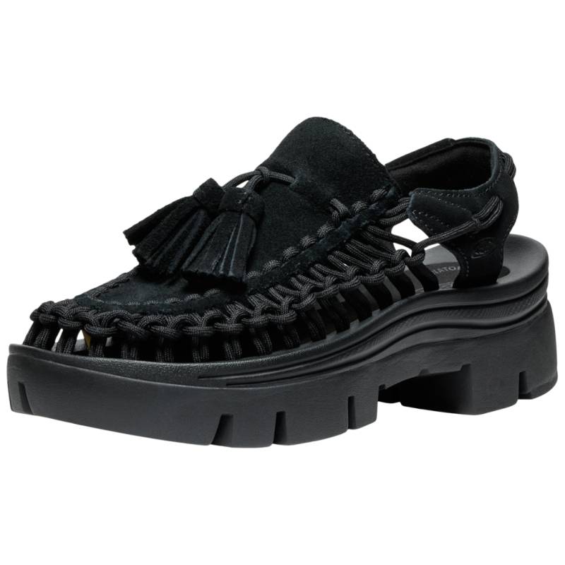 KEEN Unisex Freizeitsandalen A Uneek Plt Tassell, Schwarz, aus Synthetik von KEEN