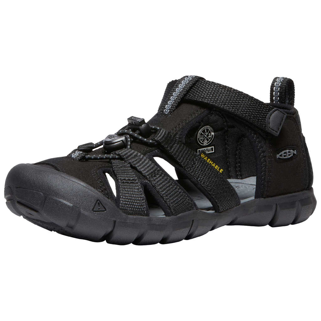 KEEN Unisex Trekkingsandalen Y Seacamp II CNX, Schwarz, aus Polyester KEEN Unisex Trekkingsandalen Y Seacamp II CNX, Schwarz, aus Polyester von KEEN