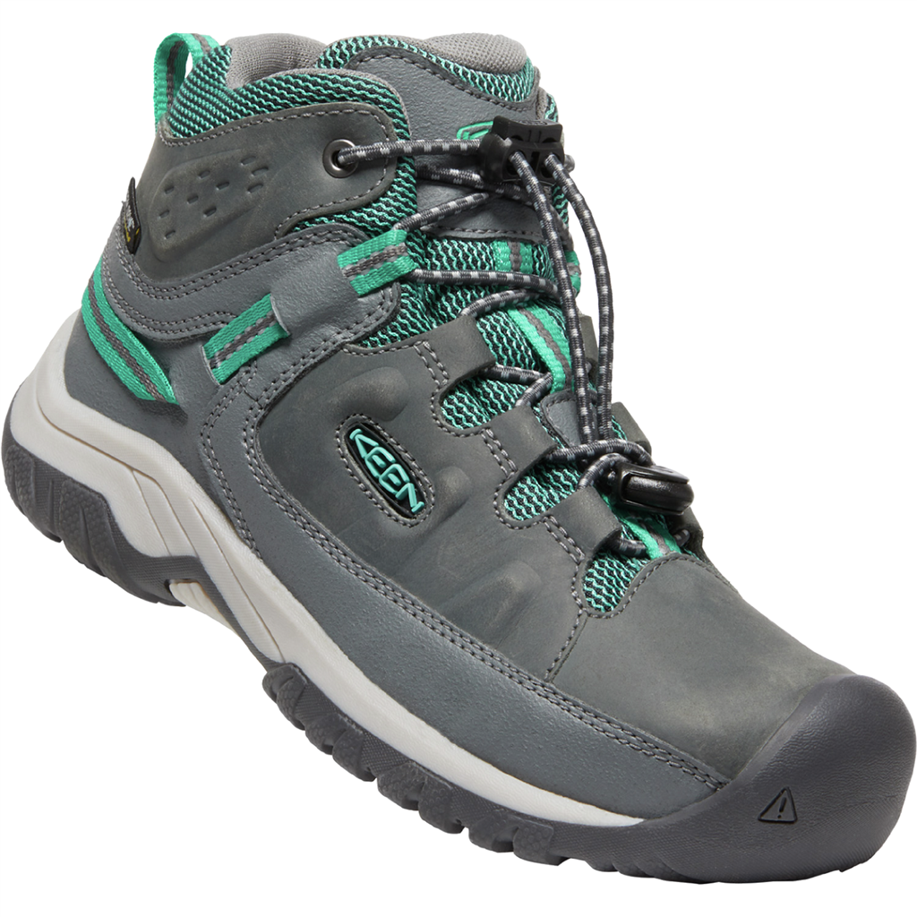 KEEN Unisex Wander-/Trekkingschuhe halbhoch Y Targhee Mid WP, Grau, aus wasserdichtem Leder von KEEN