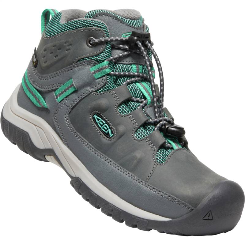 KEEN Unisex Wander-/Trekkingschuhe halbhoch Y Targhee Mid WP, Grau, aus wasserdichtem Leder von KEEN