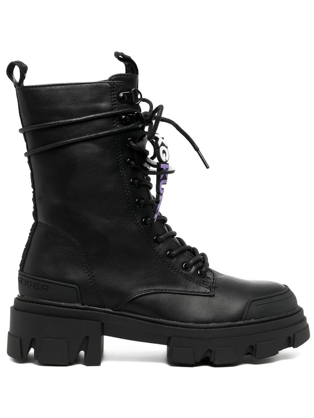 KG Kurt Geiger Trekker logo-tag leather boots - Black von KG Kurt Geiger