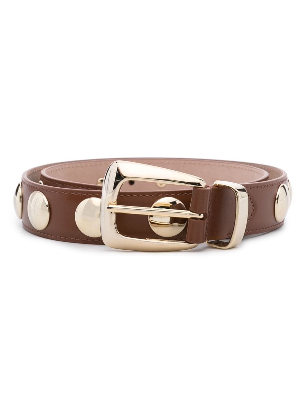 KHAITE Benny stud-embellished belt - Brown von KHAITE