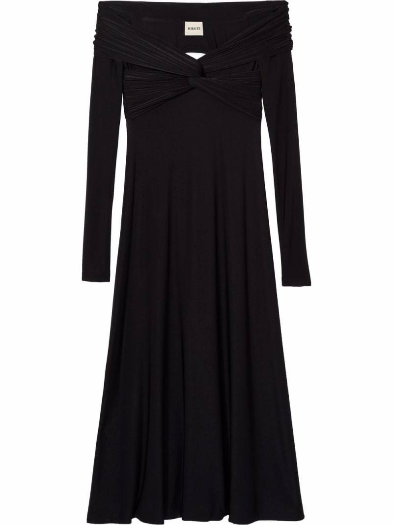 KHAITE Cerna off-shoulder midi dress - Black von KHAITE