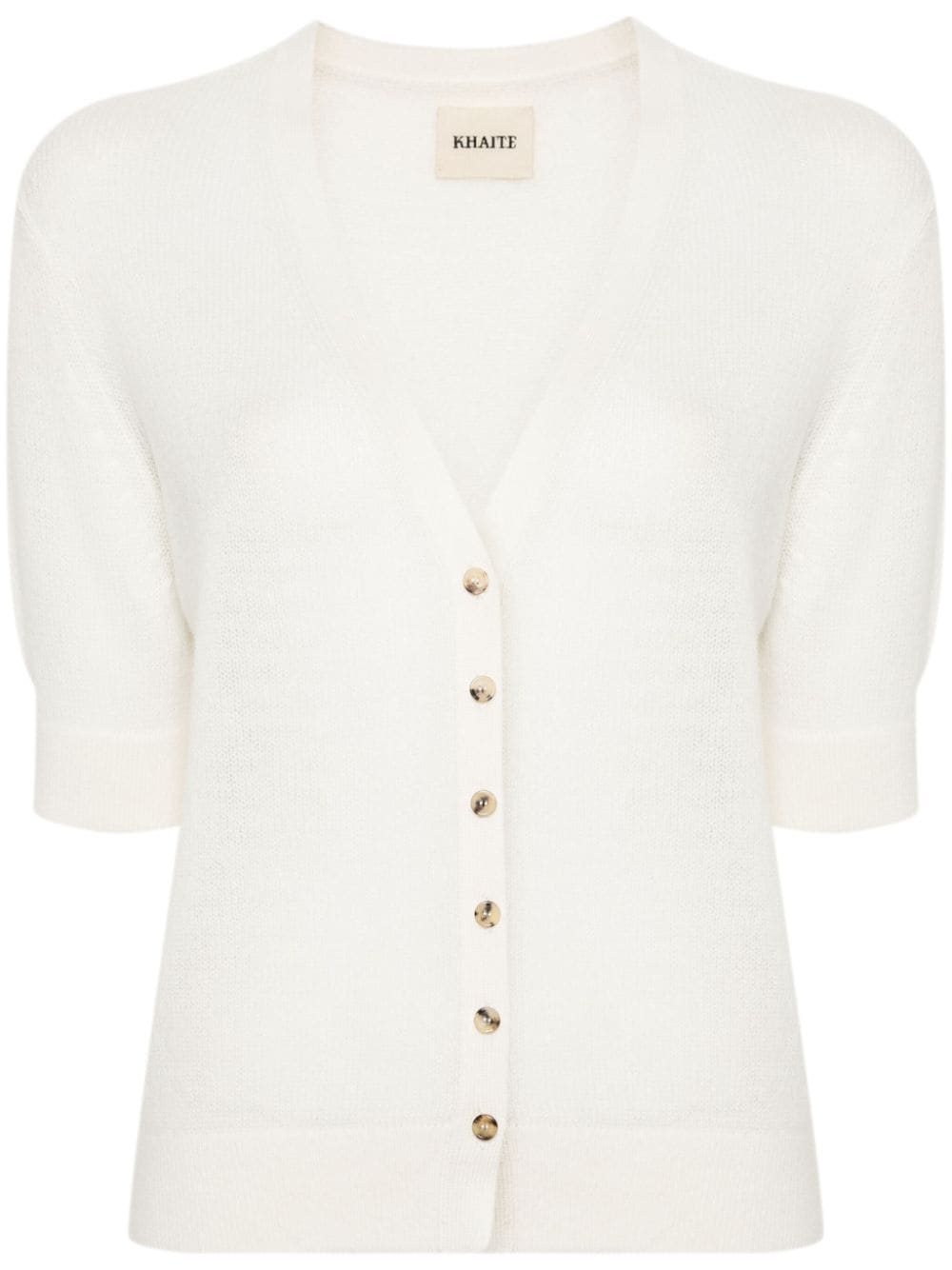 KHAITE Dianna short-sleeve cardigan - Neutrals von KHAITE